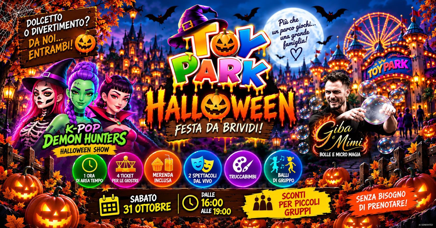QUEST’ANNO HALLOWEEN AL TOY PARK SARÀ… DA BRIVIDI!, parco divertimenti Toy Park Palermo