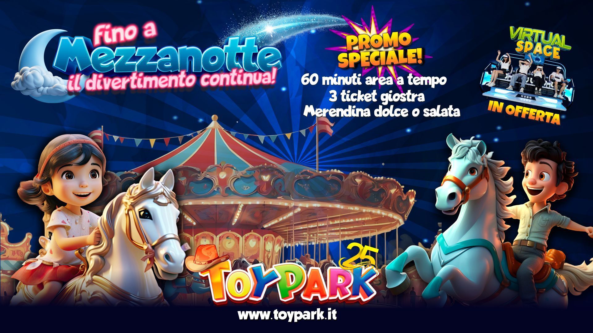 Promozione parco divertimenti Palermo Toy Park: Fino a Mezzanotte il divertimento continua!!